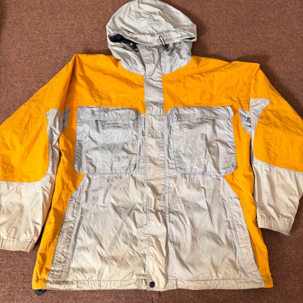 Burton Snowboards Access Jacket Mens XL Yellow Grey Colorblock Vintage Ski Shell
